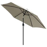 Zweefparasol kantelbaar met LED 3 m zandwit - thumbnail