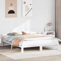 Bedframe zonder matras massief grenenhout wit 180x200 cm - thumbnail
