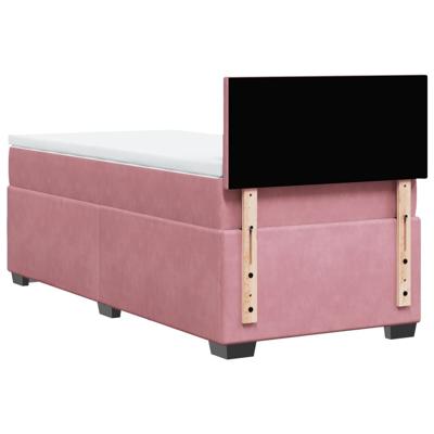 Boxspring met matras fluweel roze 90x200 cm