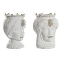 Grondlegger Home ESPRIT Wit Beige Porselein 15 x 15 x 26.5 cm (2 Stuks) - thumbnail