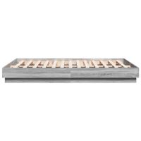 Bedframe met LED-verlichting grijs sonoma eikenkleur 120x200 cm - thumbnail