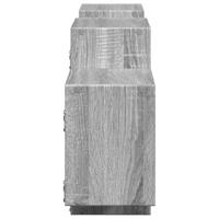 Wandschap 129x18x42 cm bewerkt hout grijs sonoma eikenkleurig - thumbnail