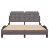 Bedframe zonder matras "Zadar" kunstleer grijs 140x190 cm - thumbnail