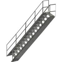 MBZ Falltreppe 80245 H0 Trap met trapleuning Lasercut bouwpakket - thumbnail