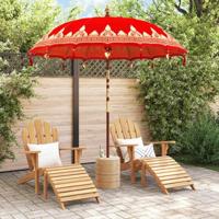Balinese Parasol Rood (210-220) x 260 cm Katoen en massief hout - thumbnail