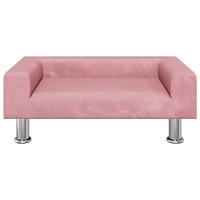 Kinderbank 70x45x26,5 cm fluweel roze - thumbnail