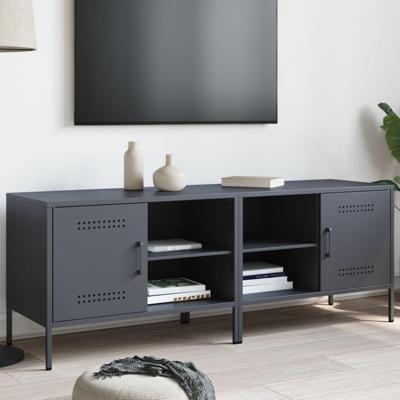 Tv-meubelen 2 st 68x39x50,5 cm staal antracietkleurig