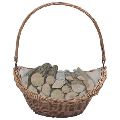Houtmand met handvat 57x46,5x52 cm wilgenhout bruin Houtmand met handvat 57x46,5x52 cm wilgenhout bruin