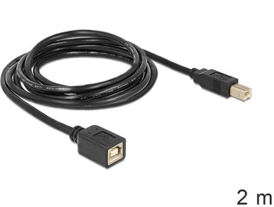 Delock 83427 Verlengkabel USB 2.0 B male > B female 2 m Delock 83427 Verlengkabel USB 2.0 B male > B female 2 m