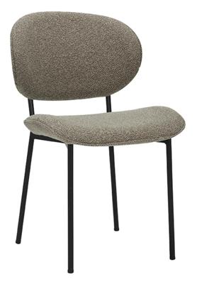 LABEL51 Eetkamerstoel Senn - Truffel grijs - Boucle - Black Frame