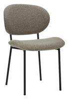 LABEL51 Eetkamerstoel Senn - Truffel grijs - Boucle - Black Frame - thumbnail
