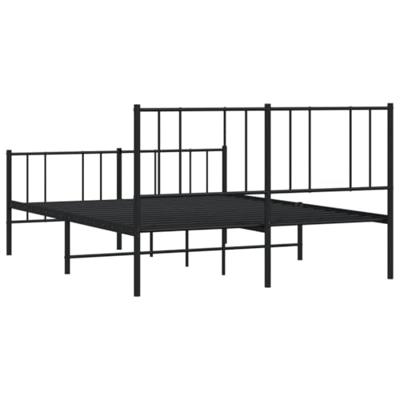 Bedframe met hoofd- en voeteneinde metaal zwart 120x190 cm
