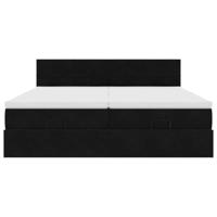 Ottoman bed met matrassen 200x200cm fluweel zwart - thumbnail