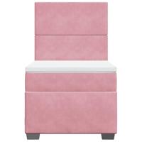 Boxspring met matras fluweel roze 90x190 cm - thumbnail