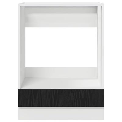 Ovenkast Zwart eiken 60 x 46 x 81.5 cm Bewerkt hout