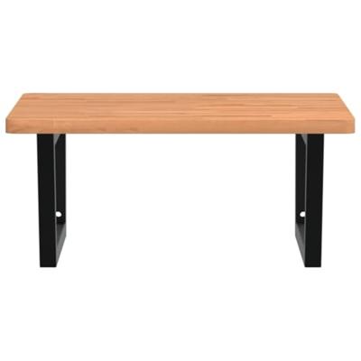 Badkamer wandschap staal en massief beukenhout