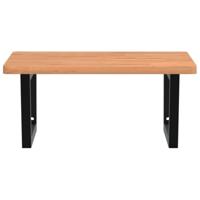 Badkamer wandschap staal en massief beukenhout - thumbnail