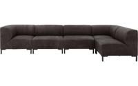 Goossens Excellent Hoekbank Marshall donkerbruin, leer, 1,5-zits, urban industrieel - thumbnail
