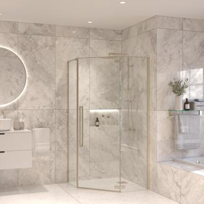 Vijfhoekige Douchecabine Sanivo Vigo 100x100x200 cm RVS Look