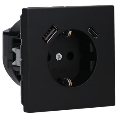 JUNG LS 1520-15 CA SWM wandcontactdoos LS990 grafiet mat zwart USB en USB-C