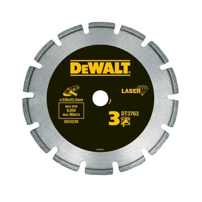 DeWalt Accessoires Diamantblad, turbo, gesegmenteerd, voor harde materialen en graniet, Ø230mm - DT3763-XJ