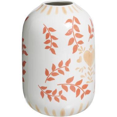 Vaas Cherie - off-white - keramiek - 25xØ16 cm - Leen Bakker