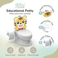 Dolu Educatief Potje Tijger + Geluid Geel/Wit - thumbnail