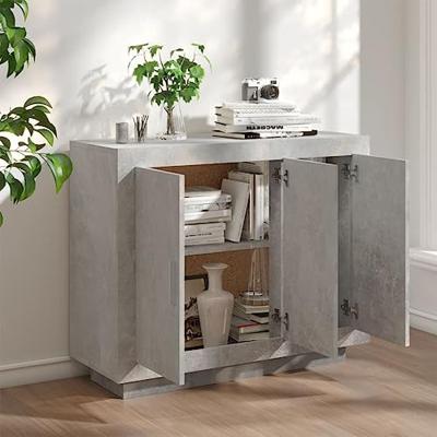 Dressoir 92x35x75 cm bewerkt hout betongrijs