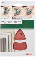 Bosch Accessories 2609256A64 Multi-schuurpapier Met klittenband, Geperforeerd Korrelgrootte (num) 120 (l x b) 102 mm x 62.93 mm 10 stuk(s) - thumbnail