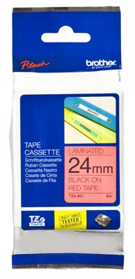 Labeltape brother ptouch tze451 24mm rood
