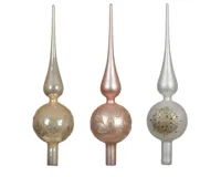 Decoris Piek glas zacht roze/ wit 31cm - thumbnail