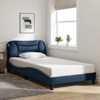 Bedframe met LED zonder matras "Hvar" 100x200 cm stof blauw - thumbnail