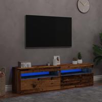 Tv-meubels met LED-verlichting 2 st bewerkt hout oud hout - thumbnail