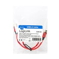 USB 2.0 aansluitkabel, USB (type C) naar USB (type C) rood, 0,3 m - thumbnail