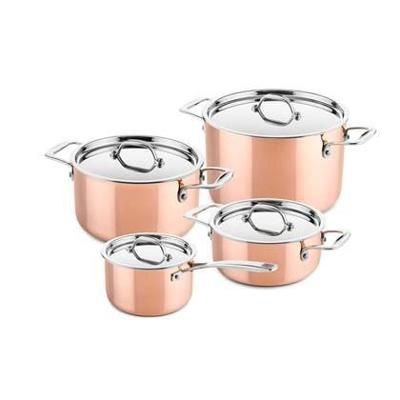 DUCQ Pannenset - Kookpan ø 18, 20, 20 cm & Steelpan ø 16 cm + Deksels - Inductie - Koper - 4 Delig