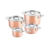 DUCQ Pannenset - Kookpan ø 18, 20, 20 cm & Steelpan ø 16 cm + Deksels - Inductie - Koper - 4 Delig - thumbnail