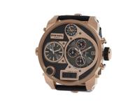 Diesel Heren Mr.Daddy DZ7261 zwart lederen analoog quartz modehorloge - thumbnail