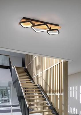 Trio Design plafondlampRama 3800lm - hout met zwart - 643210332