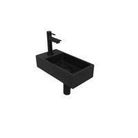 INK - Fonteinpack Quartz Links incl. Fonteinkraan - Design Sifon - Design Plug en Montageset - 360x180x90 Mm - Quartz Zwart/mat Zwart - thumbnail