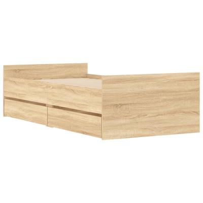 Bedframe met lades sonoma eikenkleurig 90x190 cm - thumbnail