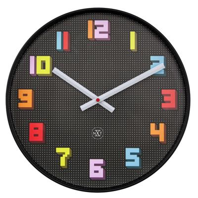 Wandklok 35 cm - Stil - Zwart/Multikleur - ABS - nXt 'Game'