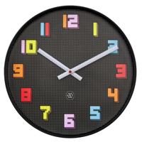 Wandklok 35 cm - Stil - Zwart/Multikleur - ABS - nXt 'Game' - thumbnail