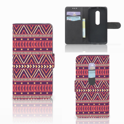 Motorola Moto G 3e Generatie Telefoon Hoesje Aztec Paars