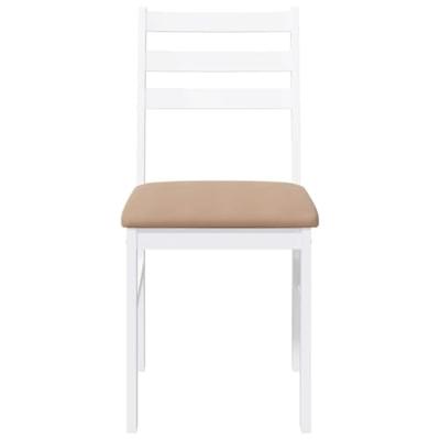 Eetkamerstoelen met kussens 2 st massief hout rubber wit Eetkamerstoelen met kussens 2 st massief hout rubber wit