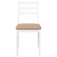 Eetkamerstoelen met kussens 2 st massief hout rubber wit - thumbnail