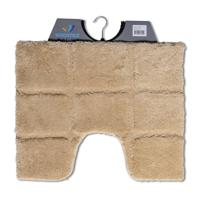Toiletmat ruit taupe 50x60cm - thumbnail