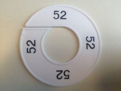 Maatring 9cm wit/zwart 52