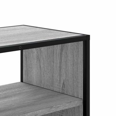 Tv-meubel 80x31x39,5 cm bewerkt hout metaal grijs sonoma eiken