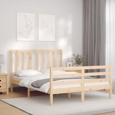 Bedframe met hoofdbord massief hout