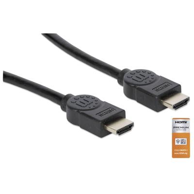 Manhattan 354837 HDMI-kabel HDMI Aansluitkabel HDMI-A-stekker, HDMI-A-stekker 1.00 m Zwart 4K UHD, Audio Return Channel (ARC), Vergulde steekcontacten